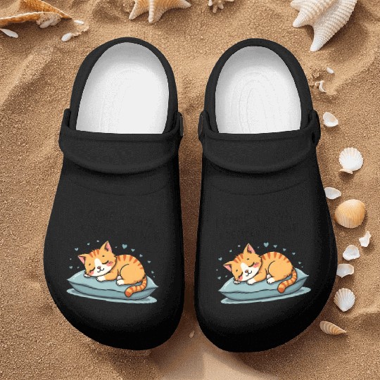 Cute Cat Nap Lover Funny Sleepy Naptime Humor Nurse Clogs