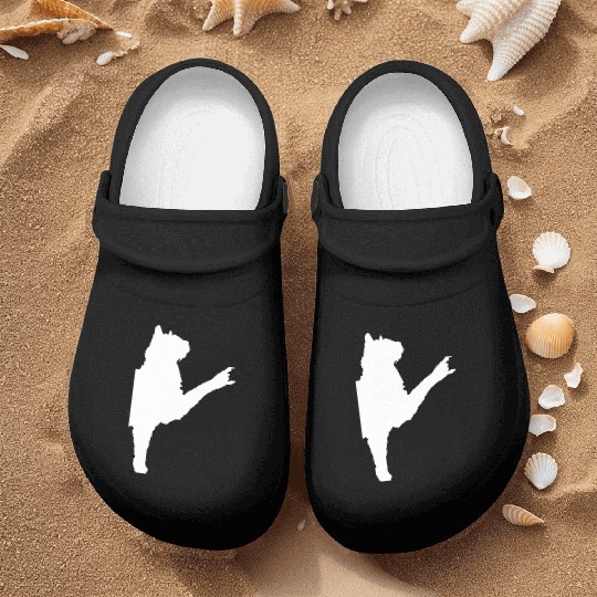 Cat Heavy Metal Hand Gesture Hard Rock Music Pet Nurse Clogs