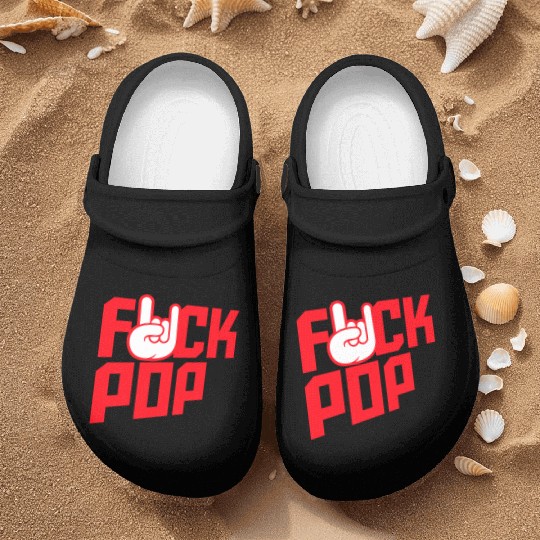 Fuck pop charts music heavy metal fun hand gesture Nurse Clogs