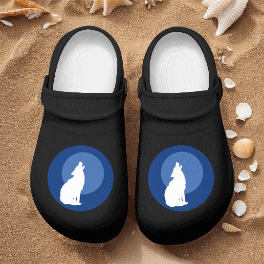 Wolf Moon Nature Vector Nurse Clogs