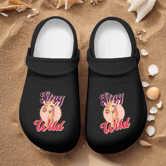 Giraffe Stay Wild Nurse Clogs