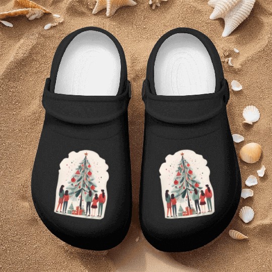 Joyful Family Christmas Celebration Nurse Clogs