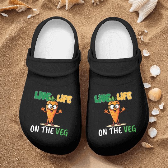 Funny plant based design_ carrot with funny Vegan Nurse Clogs