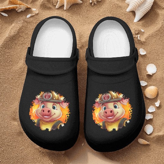 Pig Firefighter Nurse Clogs