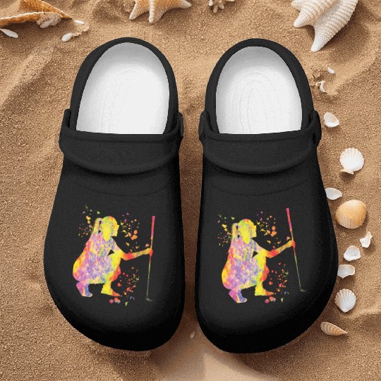 Golfer Colorsplash Kids Miniature Golf Nurse Clogs