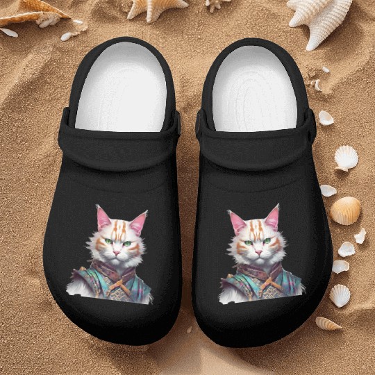 Samurai Cat Guardian Nurse Clogs