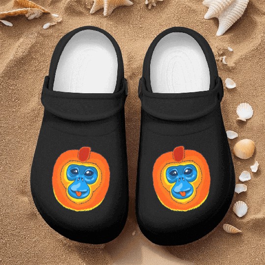 Cute Golden Snub Nosed Monkey Face Nurse Clogs