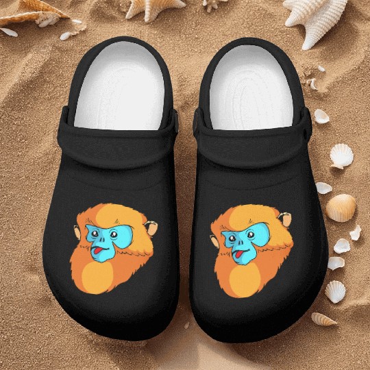 Cute Monkey Face Golden Snub Nosed Monkey Lover Nurse Clogs