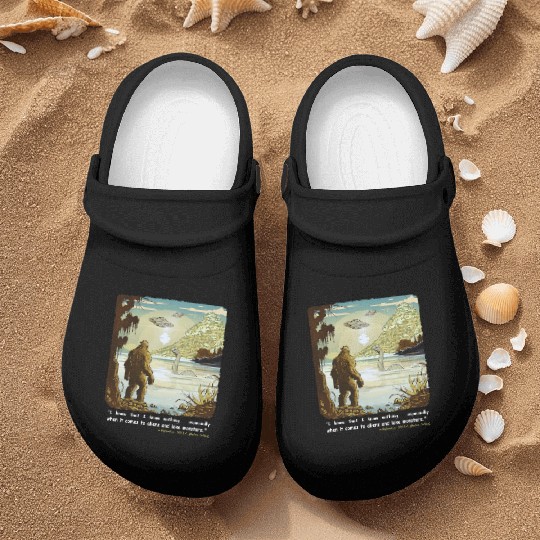 Funny Bigfoot Philosophy Loch Ness Monster UFOs Nurse Clogs