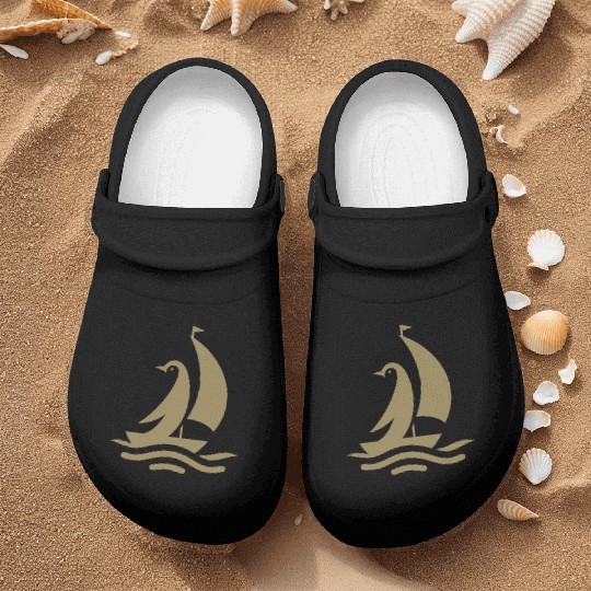 Penguin sailboat sailing silhouette minimalist Nurse Clogs