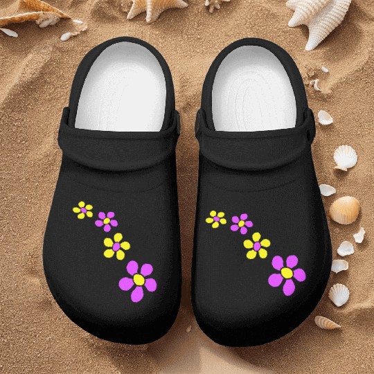 Many Pretty Daisy Flowers Decorative Nature Design Nurse Clogs