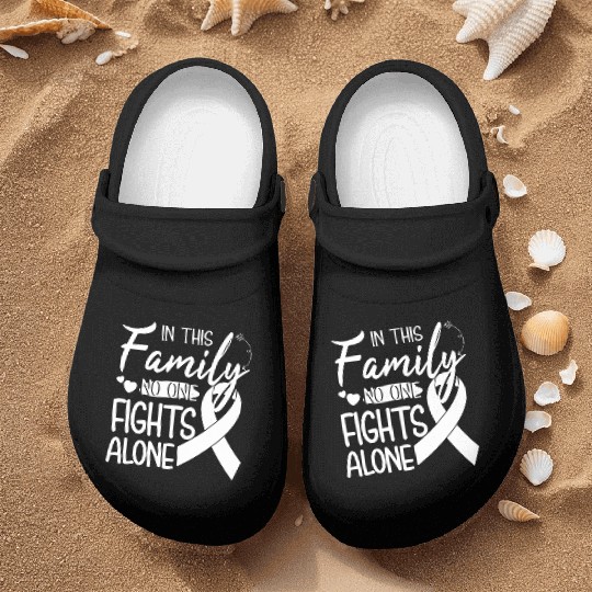 No one fights alone Lung Cancer Awareness Month Nurse Clogs