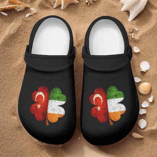 Turkish Irish Shamrock Turkey Ireland Flag Nurse Clogs