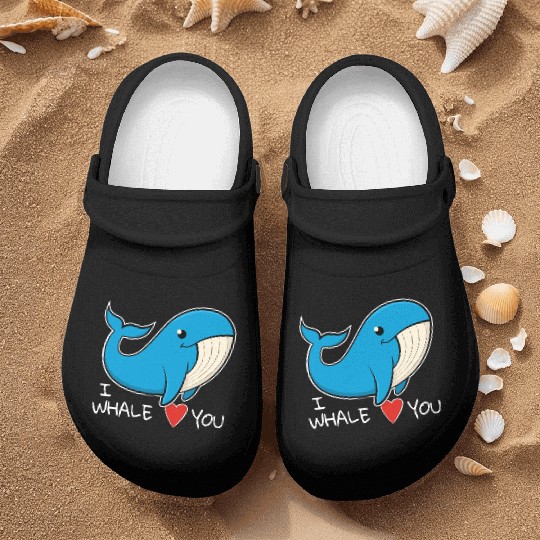 I whale love you - funny blue whale design Nurse Clogs