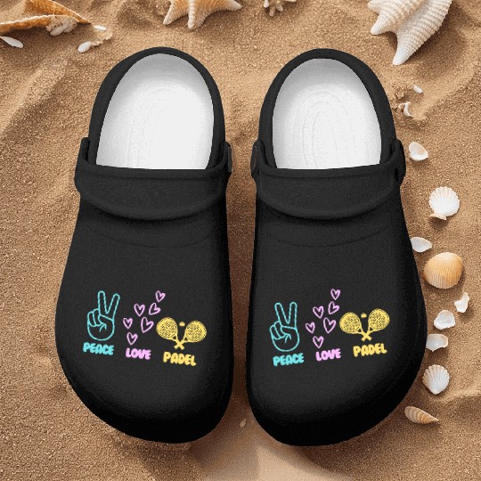 Padel Tennis peace love padel design Nurse Clogs