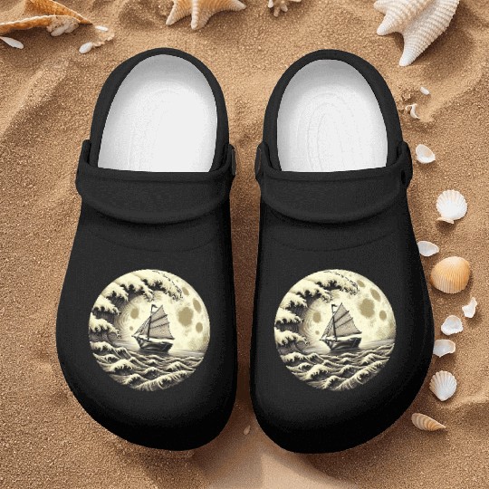 Vintage Sailboat Monohull Tsunami Storm Nurse Clogs