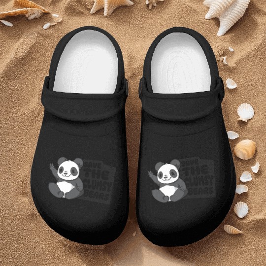 Save The Clumsy Bears Panda Bear Friend Lover Nurse Clogs