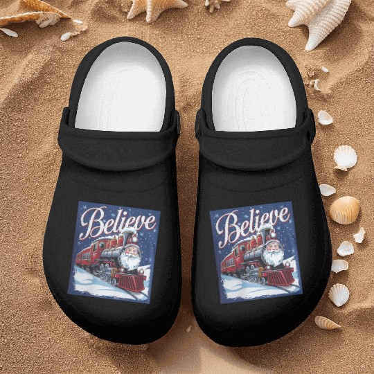 Believe Train North Pole Xmas Santa Claus Christma Nurse Clogs