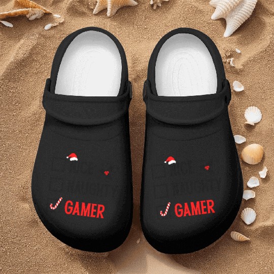 Nice Naughty Gamer Christmas Nurse Clogs