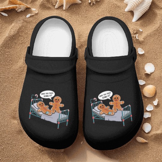Christmas Gingerbread Hospital Humor Nurse Clogs