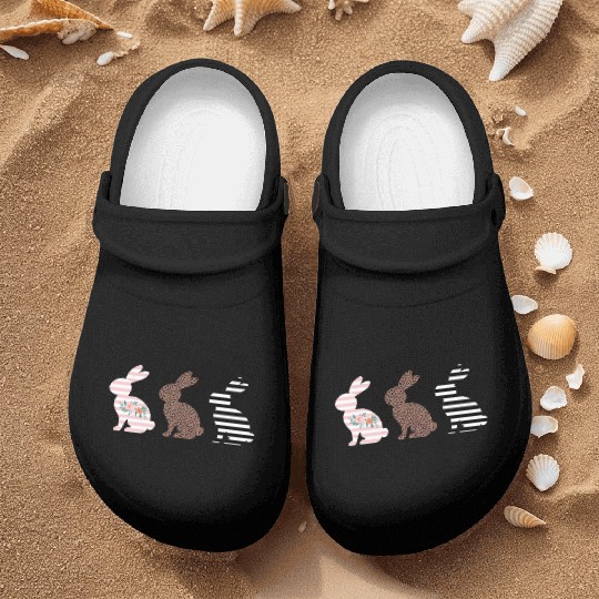 Happy Easter Cute Easter Leopard Bunny Rabbit Nurse Clogs