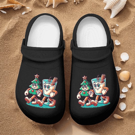 Merry Christmas Retro Style Nurse Clogs