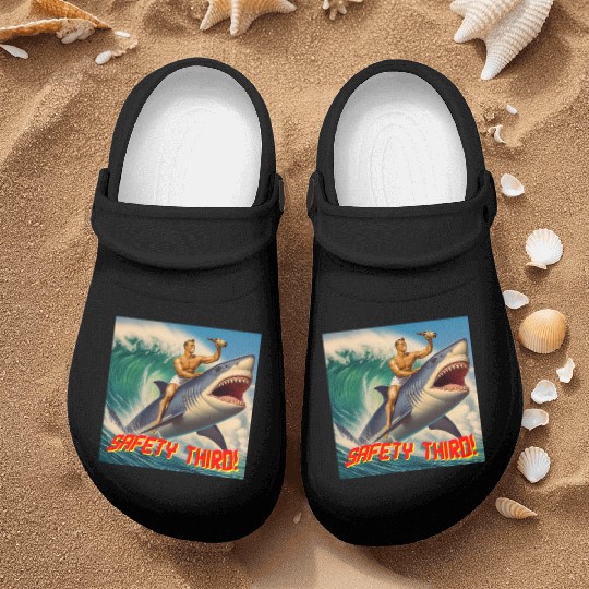Retro Safety Third Shark Rodeo Nurse Clogs