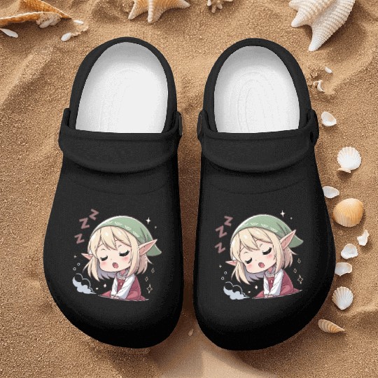 Sleepy Sprite: Cute Elf Napping So Lovingly Nurse Clogs