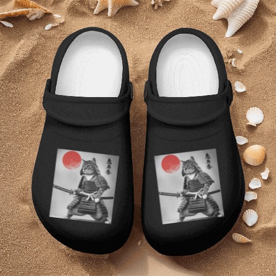 Kawaii Japanese Samurai Cat Vintage Japanese Cat Nurse Clogs