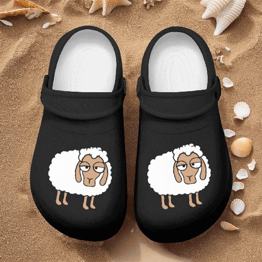 Sheep Tired Bored Look Little Sweet Lamb Bad Mood Nurse Clogs