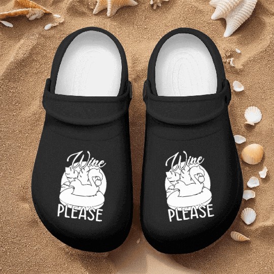 Party Flamingo Wine please Funny Flamingo Nurse Clogs