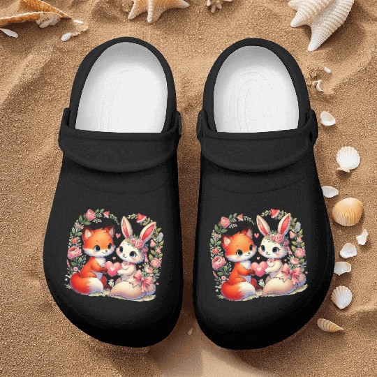 Beautiful couple heartvalentine's day design Nurse Clogs
