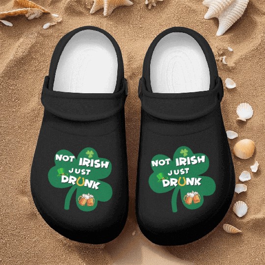 st patricks day NO IRISH JUST DRUNK Nurse Clogs