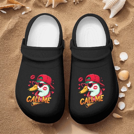 Call Me Duck Valentines Duck Hunting Lover Nurse Clogs