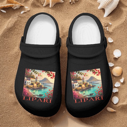 Lipari Volcano Mediterranean Terracotta Vacation Nurse Clogs