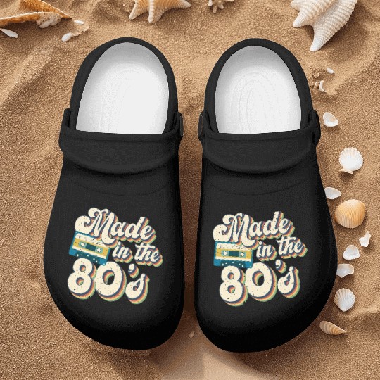 Retro 80s Style design Perfect for Nostalgia Fans Nurse Clogs