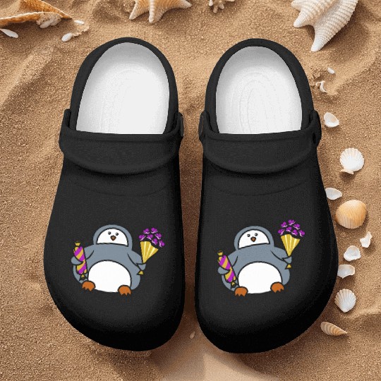 penguin with flowers and sweets Nurse Clogs