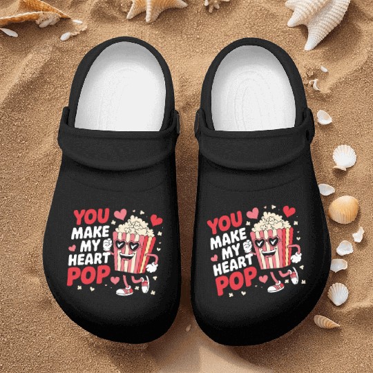 Fun You Make My Heart Pop Popcorn Nurse Clogs