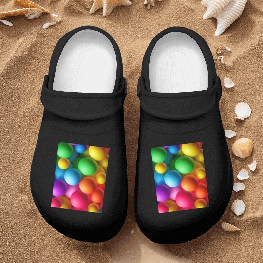Vibrant Multi Colored Spheres Nurse Clogs