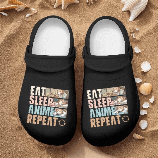 Eat Sleep Anime Repeat Funny Otaku Nurse Clogs