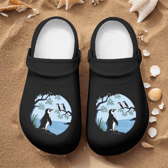Birdwatching Penguins Nature Scene Nurse Clogs