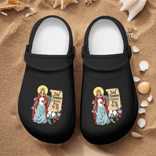 St. Dymphna Purity Lily Patron Saint Mental Health Nurse Clogs