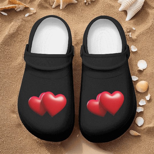 love red hearts Nurse Clogs