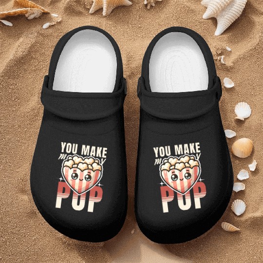 You Make My Heart Pop Cute Popcorn Valentine's Day Nurse Clogs