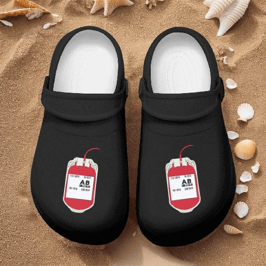 AB Negative Blood Bag Nurse Clogs