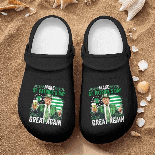 Make St Patricks Day Great Again Funny Trump Nurse Clogs