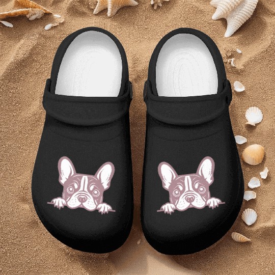 French Bulldog Frenchie Sweet Face Pink Nurse Clogs