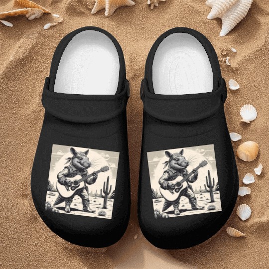 cat playing guitar Nurse Clogs