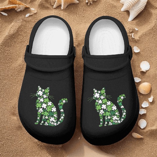 Catrick's Day – Lucky Cat Celebration Nurse Clogs