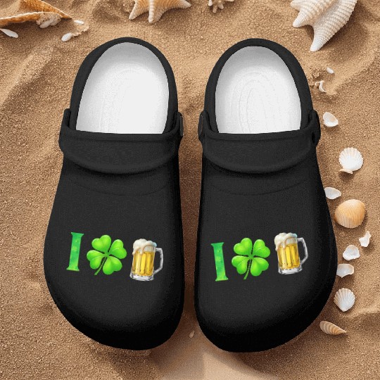 I Shamrock Beer Funny St Patrick's Day I Love Beer Nurse Clogs